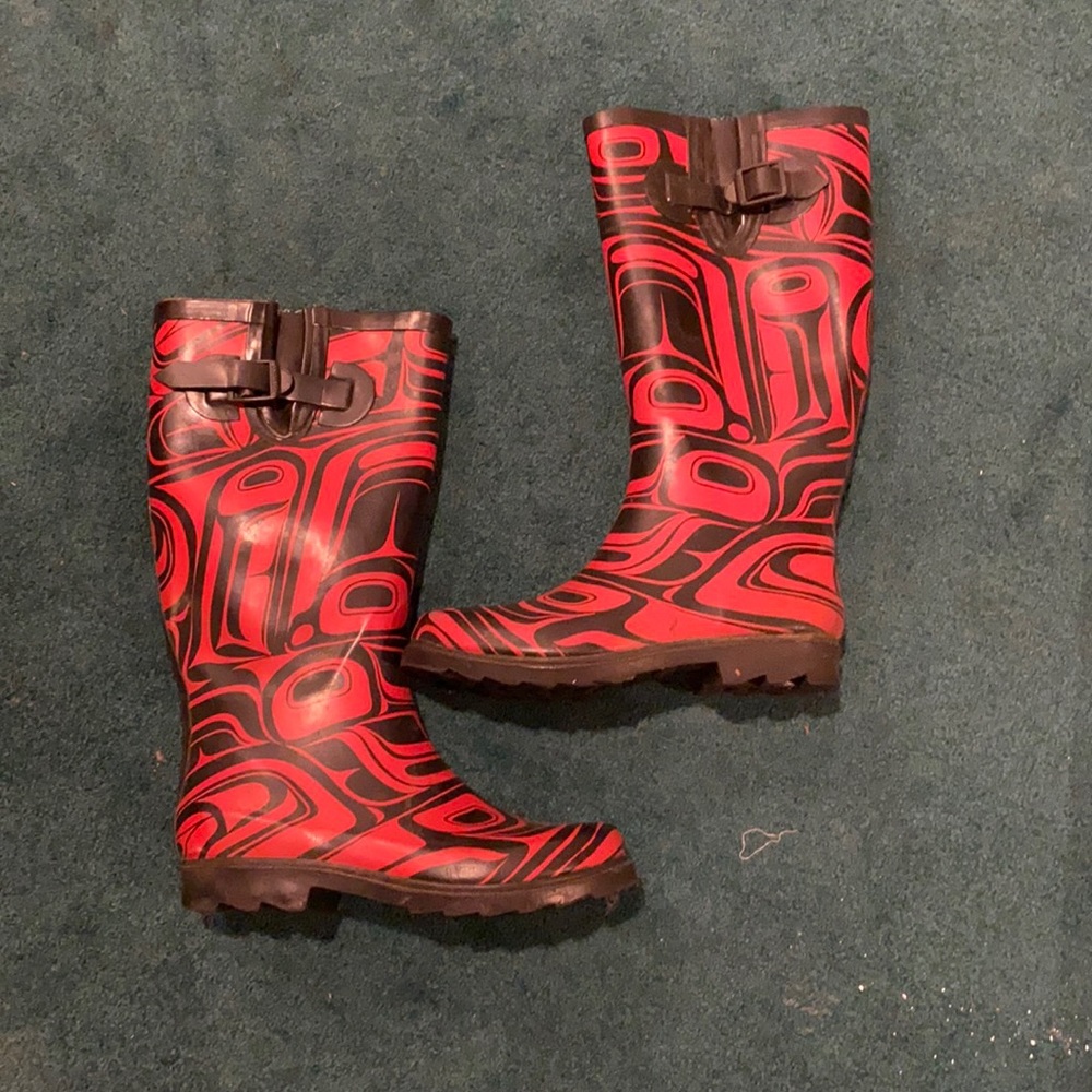 Unique northwest design rain boots
